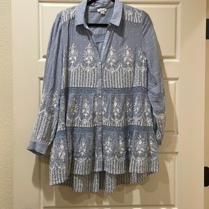 Sundance Catalogue Current Royal Riviera Tunic Top Size M